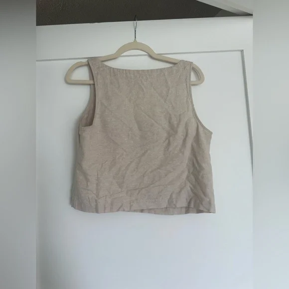 Square neck linen crop tank top (part of matching set - skort also available!) - Picture 3 of 6
